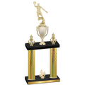 Double Gold Carbon Fiber Fourth Place Basketball Trophy