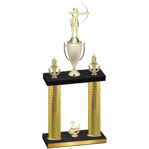 Double Gold Carbon Fiber Second Place Archery Trophy