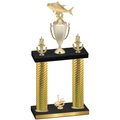 Double Gold Carbon Fiber First Place Fishing Trophy
