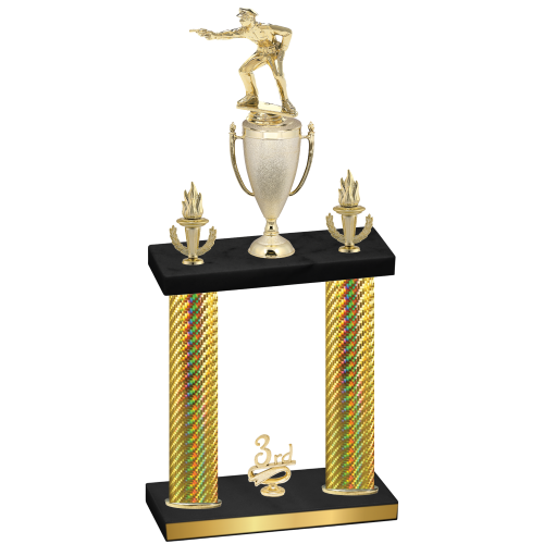 Double Gold Carbon Fiber Third Place Shooter Trophy