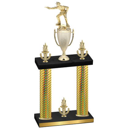 Double Gold Carbon Fiber Victory Shooter Trophy