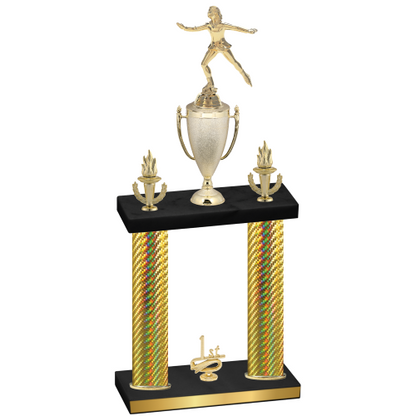 Double Gold Carbon Fiber First Place Skater Trophy