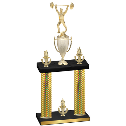 Double Gold Carbon Fiber Victory Weights Trophy