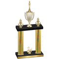 Double Gold Carbon Fiber Second Place Chess Trophy