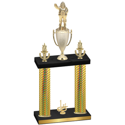 Double Gold Carbon Fiber First Place Holiday Trophy