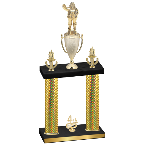 Double Gold Carbon Fiber Fourth Place Holiday Trophy