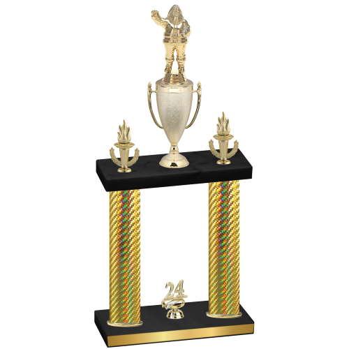 Double Gold Carbon Fiber Year Holiday Trophy