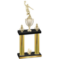 Double Gold Carbon Fiber Fourth Place Basketball Trophy