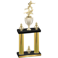 Double Gold Carbon Fiber Victory Flag Football Trophy
