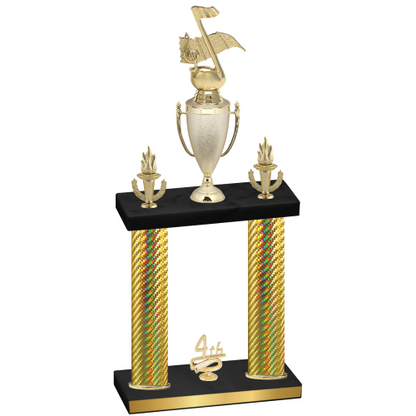 Double Gold Carbon Fiber Fourth Place Music Trophy
