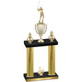 Double Gold Carbon Fiber Third Place Golf Trophy