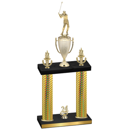 Double Gold Carbon Fiber Year Golf Trophy