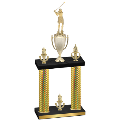 Double Gold Carbon Fiber Victory Golf Trophy