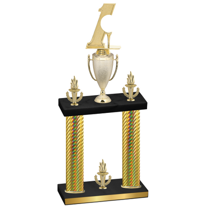Double Gold Carbon Fiber Victory Golf Trophy