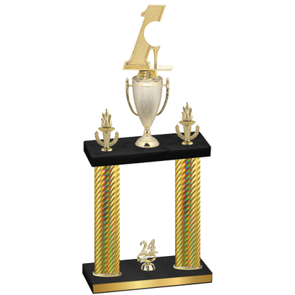 Double Gold Carbon Fiber Year Golf Trophy