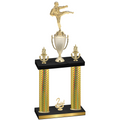 Double Gold Carbon Fiber Second Place Karate Trophy
