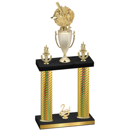 Double Gold Carbon Fiber Second Place Baseball Trophy