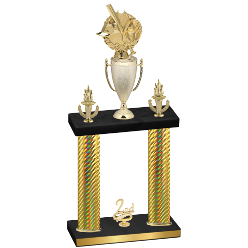 Double Gold Carbon Fiber Second Place Baseball Trophy