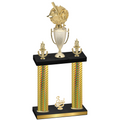 Double Gold Carbon Fiber Third Place Baseball Trophy