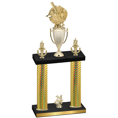 Double Gold Carbon Fiber Year Baseball Trophy