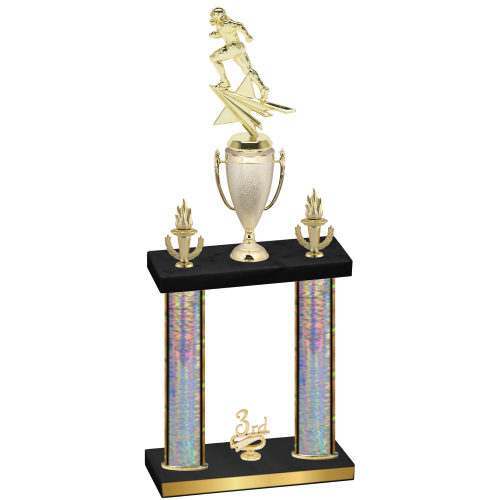 Double Silver Glacier Third Place Football Trophy