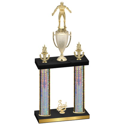 Double Silver Glacier Third Place Wrestling Trophy
