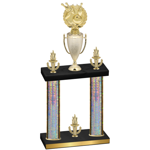 Double Silver Glacier Victory Bowling Trophy
