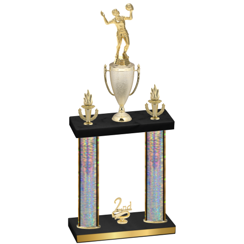 Double Silver Glacier Second Place Volleyball Trophy