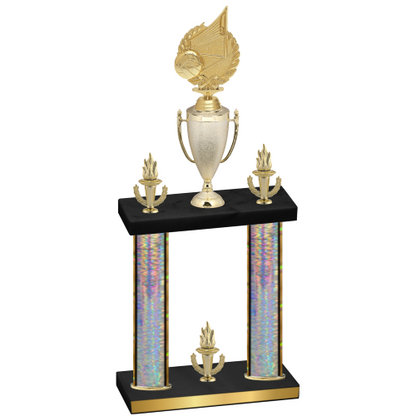 Double Silver Glacier Victory Volleyball Trophy