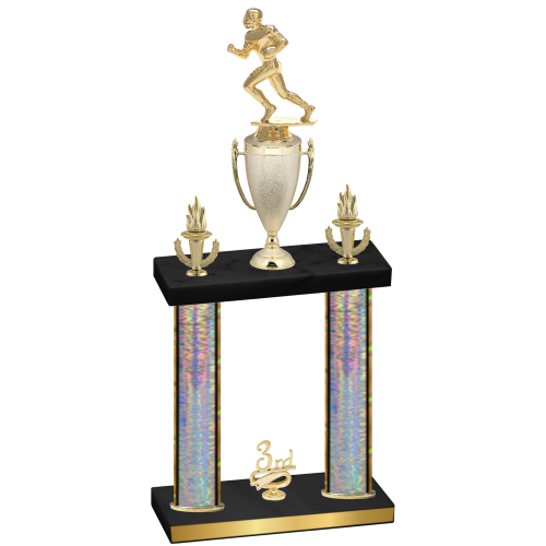Double Silver Glacier Third Place Football Trophy
