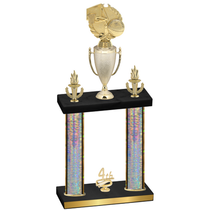 Double Silver Glacier Fourth Place Basketball Trophy