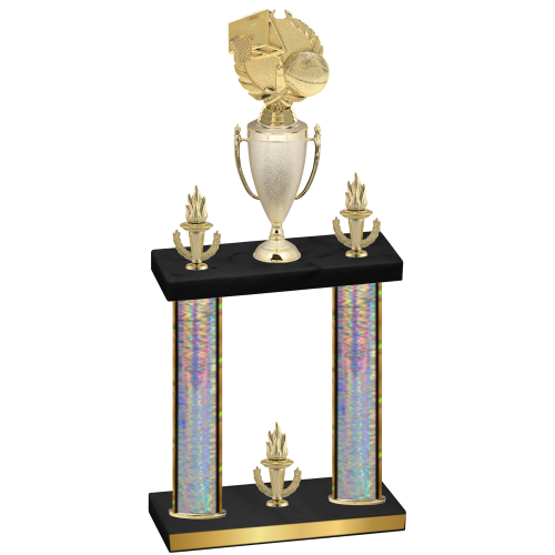 Double Silver Glacier Victory Basketball Trophy