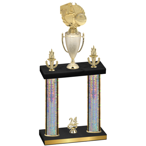 Double Silver Glacier Year Basketball Trophy