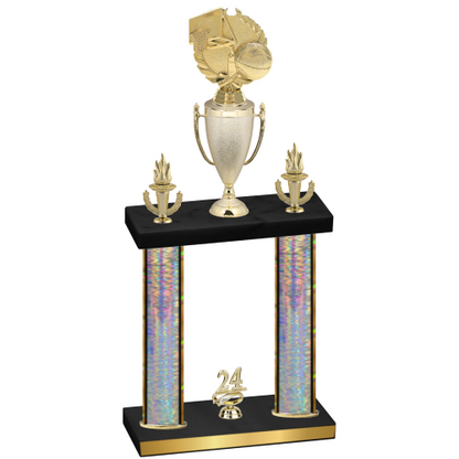Double Silver Glacier Year Basketball Trophy