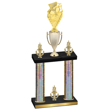 Double Silver Glacier Victory Pickleball Trophy
