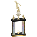 Double Silver Glacier Second Place Basketball Trophy