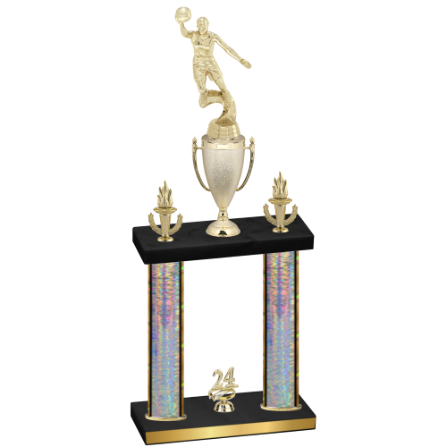 Double Silver Glacier Year Basketball Trophy
