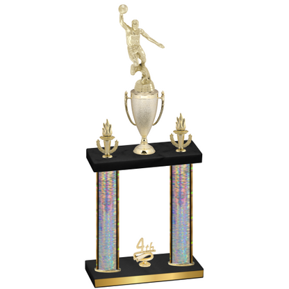 Double Silver Glacier Fourth Place Basketball Trophy