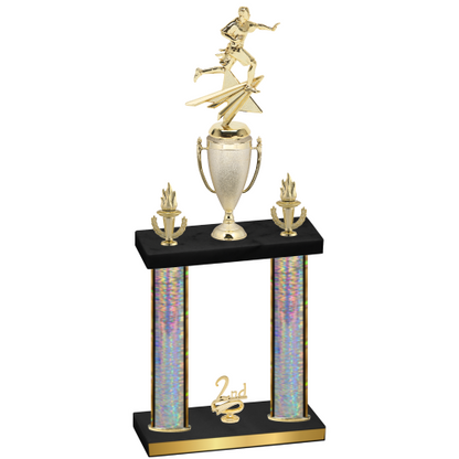 Double Silver Glacier Second Place Flag Football Trophy