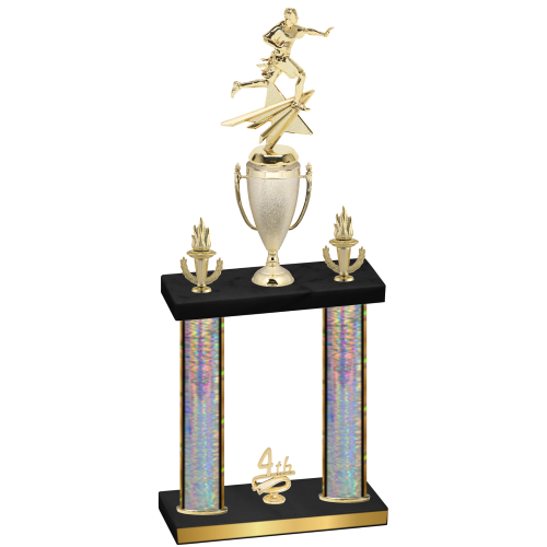 Double Silver Glacier Fourth Place Flag Football Trophy