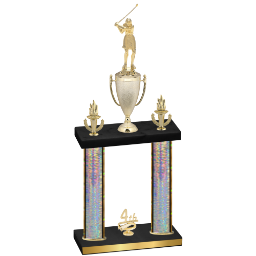 Double Silver Glacier Fourth Place Golf Trophy