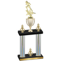 Double Silver Carbon Fiber Victory Football Trophy
