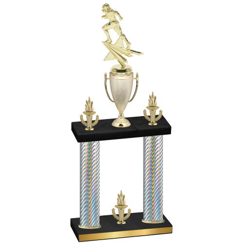 Double Silver Carbon Fiber Victory Football Trophy