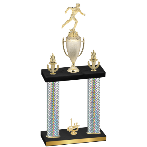 Double Silver Carbon Fiber First Place Running Trophy