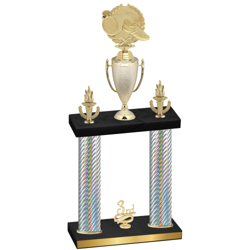 Double Silver Carbon Fiber Third Place Running Trophy