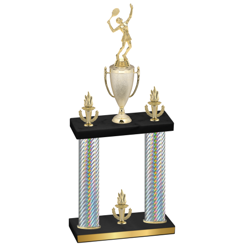 Double Silver Carbon Fiber Victory Tennis Trophy