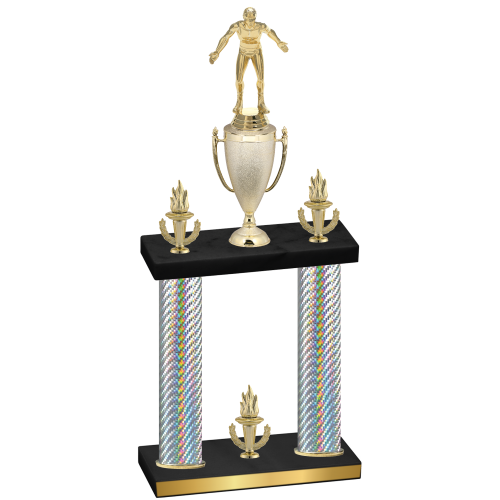 Double Silver Carbon Fiber Victory Wrestling Trophy