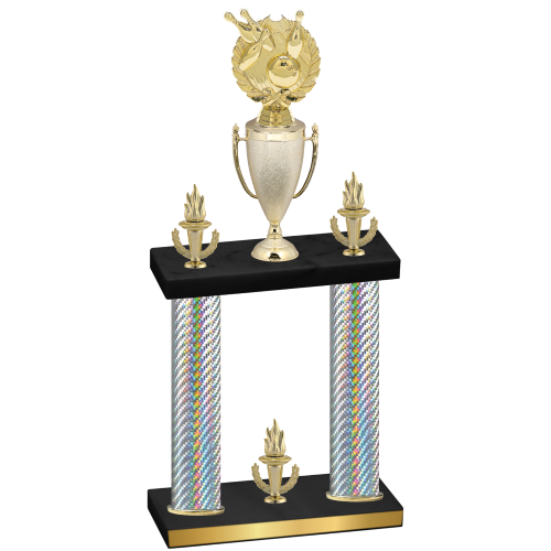Double Silver Carbon Fiber Victory Bowling Trophy