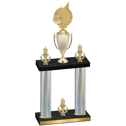 Double Silver Carbon Fiber Victory Volleyball Trophy