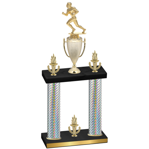 Double Silver Carbon Fiber Victory Football Trophy